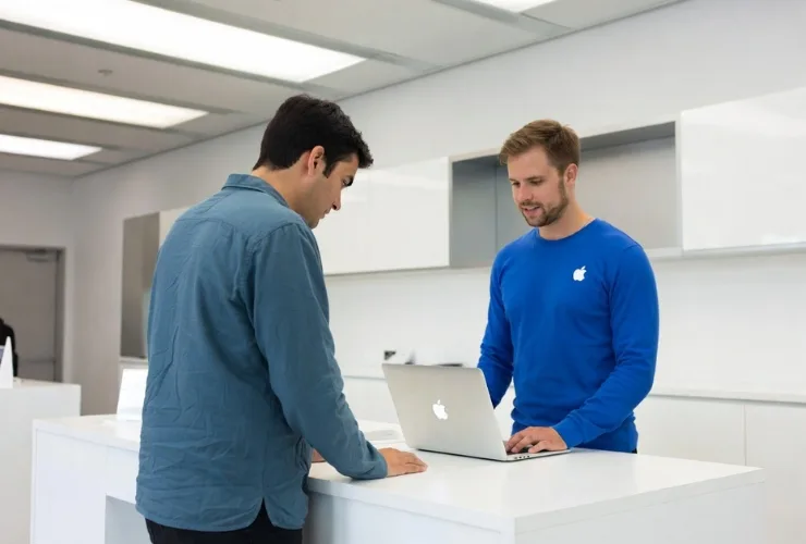 MacBook wird in der Werkstatt geoeffnet fuer den professionellen Akkutausch