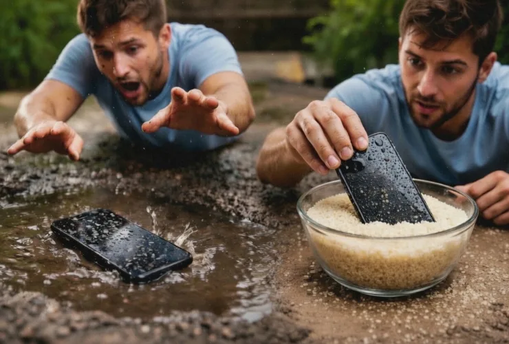 Smartphone mit Wasserschaden wird zur Ultraschall-Reinigung vorbereitet